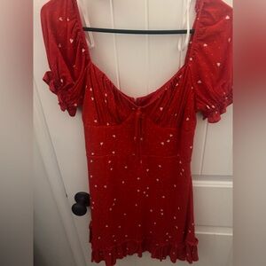 B. Smart Vibrant Red Rayon Dress